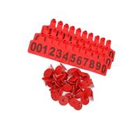 MRVAKDYDI Numero di identificazione in plastica per bovini, 100 Pezzi di Etichetta Auricolare Digitale for l'identificazione del Bestiame(Red,4 * 5cm (1.57 * 1.96in) 401-500)