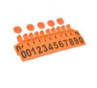 MRVAKDYDI Numero di identificazione in plastica per bovini, 100 Pezzi di Etichetta Auricolare Digitale for l'identificazione del Bestiame(Orange,4 * 5cm (1.57 * 1.96in) 201-300)