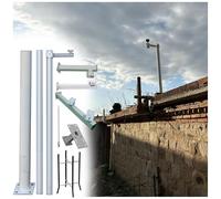 MRVAKDYDI Palo per telecamere a Circuito Chiuso, Galvanized Steel Security Camera Pole Lightning Rod for PTZ Dome CCTV White Multiple Sizes(H-4.5m/14.8ft(3 Sections))