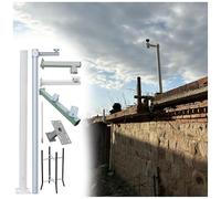 MRVAKDYDI Palo per telecamere a Circuito Chiuso, Galvanized Steel Security Camera Pole Lightning Rod for PTZ Dome CCTV White Multiple Sizes(H-3.5m/11.4ft(2 Sections))