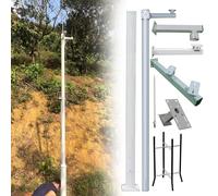 MRVAKDYDI Palo per telecamere a Circuito Chiuso, Heavy Duty Security Camera Pole with Mounting Arms, Adjustable for Dome PTZ CCTV, White, Multiple Sizes(H 300cm/9.8ft(2 Sections))