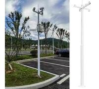 MRVAKDYDI Palo per telecamere a Circuito Chiuso, Outdoor Security Camera Pole Mount with 4 Mounting Arms, Multiple Heights, 6-Piece Set(2m (6.6ft))