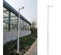 MRVAKDYDI Palo per telecamere a Circuito Chiuso, Security Camera Mount Pole Bracket White 8.2-19.6ft High with 4 Brackets(High 5.5m/18ft)