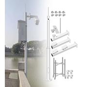 MRVAKDYDI Palo per telecamere a Circuito Chiuso, Security Camera Pole Kit White 200-600cm for PTZ CCTV Dome Street Light(200cm High)