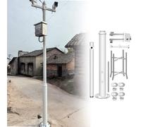 MRVAKDYDI Palo per telecamere a Circuito Chiuso, Security Camera Pole Kit White Galvanized Steel 200-600cm H(550cm (3 Sections) H)