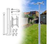 MRVAKDYDI Palo per telecamere a Circuito Chiuso, Security Camera Pole with Brackets & Rebar Base, White, 200-600cm(550cm (3 Sections) H)