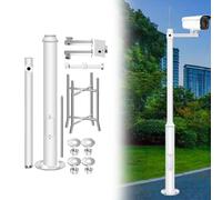 MRVAKDYDI Palo per telecamere a Circuito Chiuso, White Surveillance Pole Multiple Sizes 4 Brackets Lightning Rod Rebar Cage(250cm (2 Sections) H)