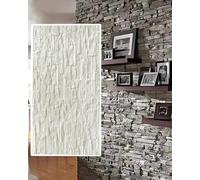 MRVAKDYDI Pannelli murali Decorativi 3D, 3D Faux Stone Panel 7Colors 2x3.9ft WaterproofDurable IndoorOutdoor PatioBathroomLobbyHotel(Beige,6pcs)