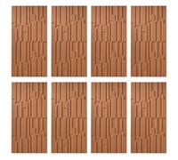 MRVAKDYDI Pannelli murali Decorativi 3D, 3D PU Wall Panels Waterproof Wood Grain Texture DIY for TV & Bathroom Multicolor 2-10pcs(Yellow,8PCS)