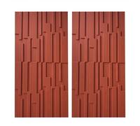 MRVAKDYDI Pannelli murali Decorativi 3D, 3D PU Wall Panels Waterproof Wood Grain Texture DIY for TV & Bathroom Multicolor 2-10pcs(Red,2PCs)