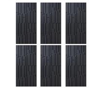 MRVAKDYDI Pannelli murali Decorativi 3D, 3D PU Wall Panels Waterproof Wood Grain Texture DIY for TV & Bathroom Multicolor 2-10pcs(Black,6PCS)