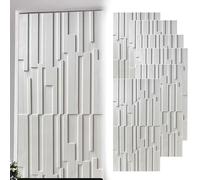 MRVAKDYDI Pannelli murali Decorativi 3D, 3D Stone Texture PU Wall Panels 12mm 6 Pack Multicolor(White)