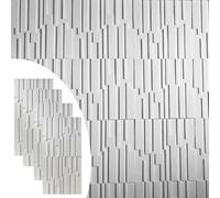 MRVAKDYDI Pannelli murali Decorativi 3D, DIY 3D Brick Effect Wall Panels, Pack of 4, Black White(White)