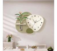 MRVAKDYDI Pannelli murali Decorativi 3D, Wall Clock 3D Glass Vase Sandstone Panel Silent Non-Ticking Multicolor Multiple Sizes(Green Ordinary,50 * 40cm)
