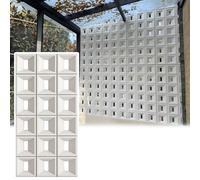 MRVAKDYDI Pannelli murali Decorativi 3D, White PU Hollow Bricks 3D Wall Panels Partition 6cm Multiple Sizes 7pcs(Single-Sided,1pc 23.6x23.6in)