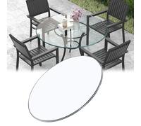 MRVAKDYDI Piano tavolo rotondo in vetro trasparente, Piano del tavolo rotondo in vetro temperato da 8 mm trasparente, 35-100 cm, con 6 protezioni(35cm)