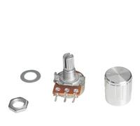 MRVAKDYDI Potenziometro, Potenziometro rotativo, Confezione da 5 Pezzi, WH148, 15 mm, 3 Pin, lineare con manopola Argentata, da 1 K a 1 M Ohm(2K Ohm)