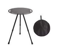 MRVAKDYDI Tavoli Pieghevoli da Campeggio e da Picnic, Tavolo Rotondo Pieghevole in Alluminio Diametro 30-37 cm Regolabile in Altezza 35-55 cm con Custodia