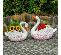 MRVAKDYDI Vasi per Piante Fioriere Moderne, Large Plant Pot Swan Planter Garden Succulent Flower Pot,with Hole,Make Old Style Magnesium Oxide,Heavy Duty Plant Container(C)