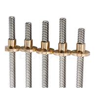 MRVAKDYDI Vite di Comando con Dado in Ottone, Vite conduttrice T16 for Stampante 3D con Passo Dado 4 mm, Passo 4 mm, Lunghezza 100-1000 mm(500mm)