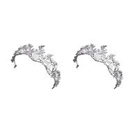 MRXFN Forcina for Capelli 2 Pezzi Fasce for Capelli in Argento Diadema da Sposa for Fascia for Capelli Fascia for Capelli in Lega Matrimonio Cerchio for Sposa Bella Fascia Testa Floreale Accessorio fo