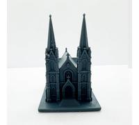 MRY-SFW 1/120 3D stampato in stile gotico doppia guglia chiesa edificio retrò cattedrale miniatura per diorama costruttori collezionisti o appassionati di architettura religiosa