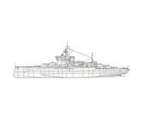 MRY-SFW 1/3000 HMS Queen Elizabeth Class Warspite Battleship 03 Scafo completo