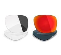 Mryok 2 paia di lenti di ricambio compatibili con Ray-Ban Meta Wayfarer RW4006 50 mm - Opzioni, Eclipse Grey fotocromatico e rosso fuoco, Taglia unica