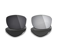 Mryok 2 paia di lenti di ricambio polarizzate per occhiali da sole Oakley Split Shot OO9416 - Opzioni, Stealth Nero & Argento Titanio, Taglia unica