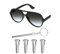 Mryok 4 viti di ricambio per occhiali da sole Ray-Ban RB4125/RB3498, colore argento