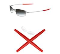 Mryok - Auricolari di ricambio per occhiali da sole Oakley Square Wire 2.0, opzioni Rosso Taglia unica