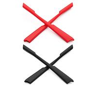 Mryok Cuscinetti auricolari di ricambio per occhiali da sole Oakley M2 Frame / M2 Frame XL, Rosso e nero, Taglia unica