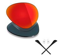 Mryok Lenti di ricambio polarizzate e kit in gomma per Ray-Ban Aviator RB3025 - Opzioni, Polarizzato: rosso fuoco., 55mm