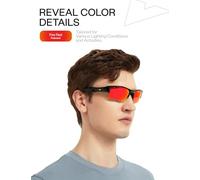 Mryok Lenti di ricambio ultra polarizzate compatibili con Ray-Ban Meta Wayfarer RW4006 50 mm - Rosso fuoco