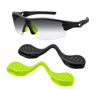 Mryok Naselli di ricambio per occhiali da sole Oakley Sphaera Slash OO9499, 36 mm, opzioni, Verde e nero., High Bridge Fit