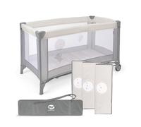 ms Baby World - Lettino da viaggio 120 x 60 cm, per bebè, incluso materasso e borsa per il trasporto, da 0 + mesi fino a 15 kg, facile da piegare e da montare, leggero e stabile