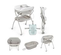 MS BabyWorld - BUBBLE + CUSCINO RIDUTTORE - Vaschetta Bagnetto Ergonomica con Supporto | Fasciatoio Impermeabile Imbottito | Chiusura Compatta | Organizzatore | 4 Ruote con Freni