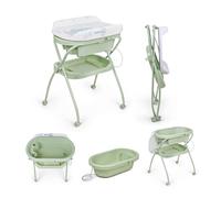 Ms Bubble - Vasca da bagno ergonomica con gambe e fasciatoio, impermeabile, imbottita con chiusura compatta, organizzatore, 4 ruote con freni. (Verde)