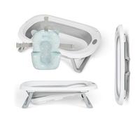 MS BabyWorld - FLEX + CUSCINO - Vaschetta Bagnetto Flessibile e Pieghevole | Fino a 24 mesi | Cuscino Riduttore per Neonati | Gambe Antiscivolo | Compatta