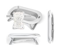 MS Flex + cuscino riduttore - vasca da bagno flessibile pieghevole per bambini con gambe e cuscino riduttore adattabile, facile da riporre - portatile per casa o da viaggio