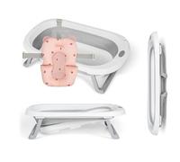 MS BabyWorld - FLEX + CUSCINO - Vaschetta Bagnetto Flessibile e Pieghevole | Fino a 24 mesi | Cuscino Riduttore per Neonati | Gambe Antiscivolo | Compatta