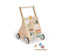 MS Montessori MAXI Deambulatore in Legno Passeggino Passeggino con Giocattoli Attività Primi Passi Passi Passeggino Bambino +12 Mesi