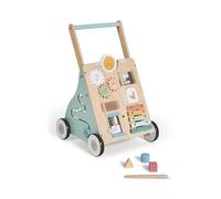 MS Montessori MAXI Deambulatore in Legno Passeggino Passeggino con Giocattoli Attività Primi Passi Passi Passeggino Bambino +12 Mesi