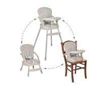 MS BabyWorld - Seggiolone pappa BELLY e SPOON - Convertibile in rialzo e in sedia | 3 in 1 | Seggiolone pieghevole con seduta imbottita | Portatile, stabile e sicuro | Gambe antiscivolo (Belly Gris)