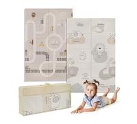 ms babyworld trendy - tappeto gioco per bambini - disponibile in 3 dimensioni a scelta - double-face, tappeto molto imbottito (1 cm) - con borsa per il trasporto. (Rhino/Coche, 180 * 120)