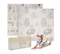ms babyworld trendy - tappeto gioco per bambini - disponibile in 3 dimensioni a scelta - double-face, tappeto molto imbottito (1 cm) - con borsa per il trasporto. (Rhino/Coche, 200 * 180)
