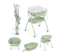 Ms Bubble - Vasca da bagno ergonomica con gambe e fasciatoio, impermeabile, imbottita con chiusura compatta, organizzatore, 4 ruote con freni. (Verde)