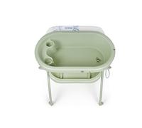 Ms BabyWorld - Vasca da bagno per neonati con gambe, fasciatoio e cestino portaoggetti - Comoda, facile da riporre, con tappo e gambe antiscivolo - Vasca da bagno per neonati