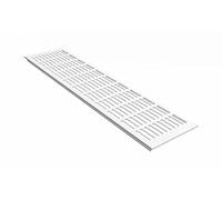MS Beschläge Copertura per riscaldamento, larghezza 130 mm, griglia di ventilazione in alluminio, colore bianco, RAL9016, verniciata a polvere, 30 x 5 mm, fori di scarico, griglia dell'aria di uscita,
