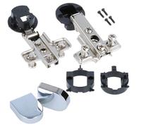 MS Beschläge - Coppia di cerniere per porta in vetro, diametro 26 mm, cromo lucido, ovale, con fermo angolare